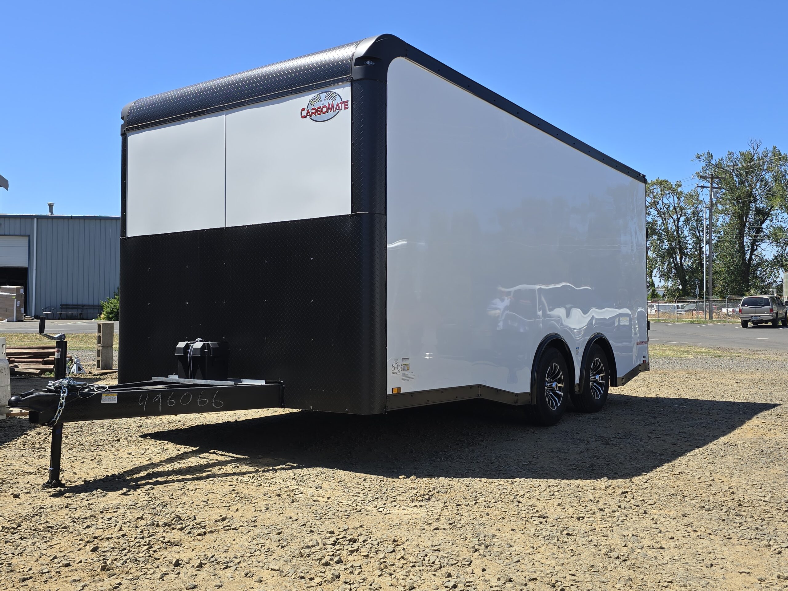 2025 Eliminator by Cargo Mate 8.5×18 9800GVW Vehicle Hauler 6’9″ Rear door Opening
