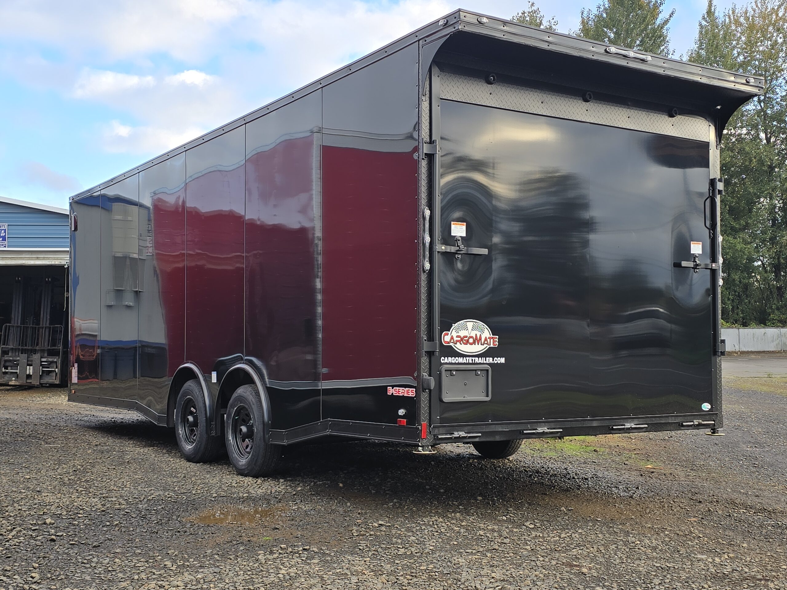 2025 E-Series by Cargo Mate 8.5×24 Extra Height Enclosed Car Hauler Cargo Trailer Pure Black .080 PolyCORE Black Aluminum with Polybead Floor & White Vinyl - Image 4