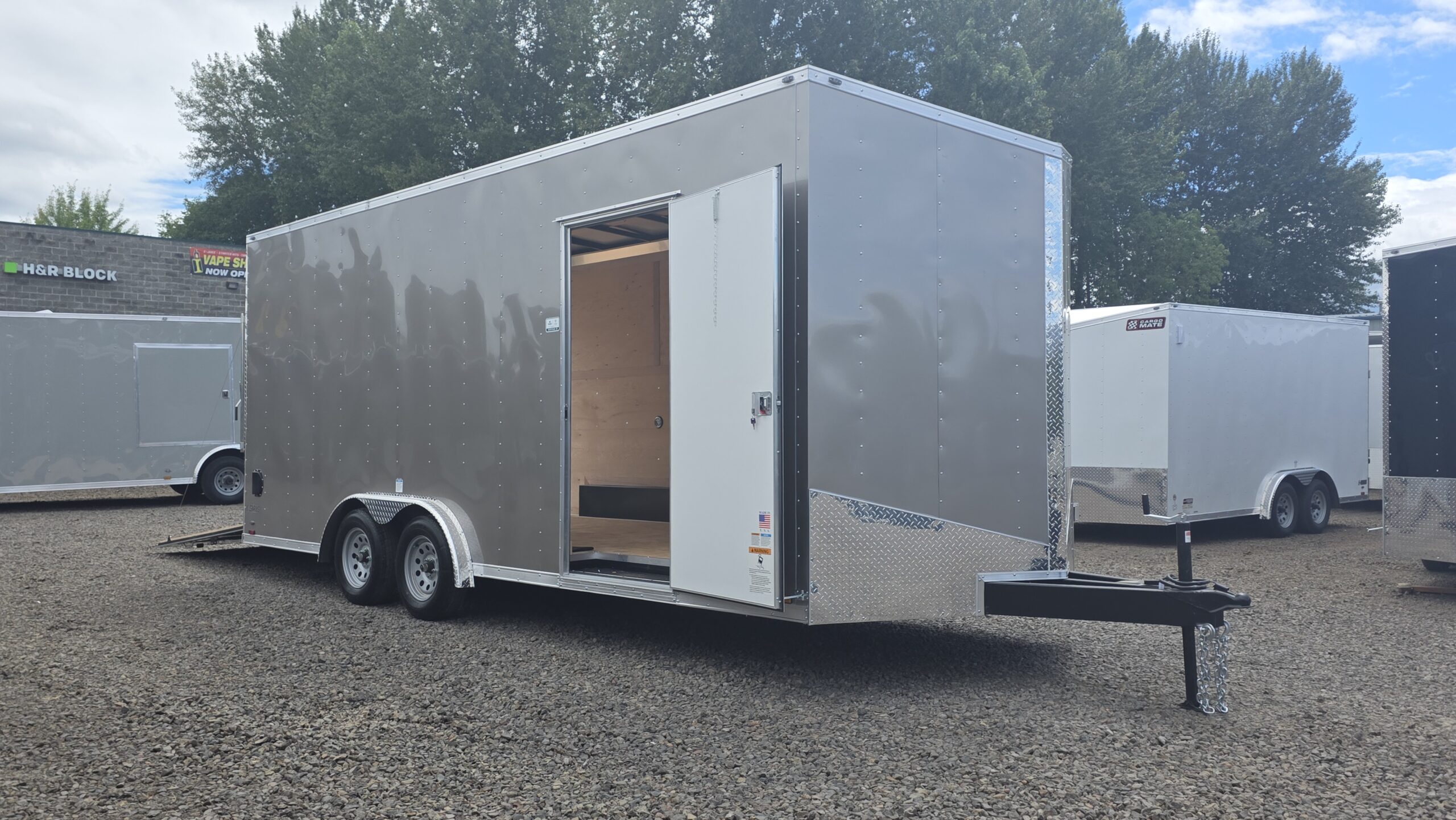 2026 E-Series by Cargo Mate 8×20 12″ Extra Height Enclosed Cargo Trailer 7000GVW UTV Hauler 1-Piece Roof