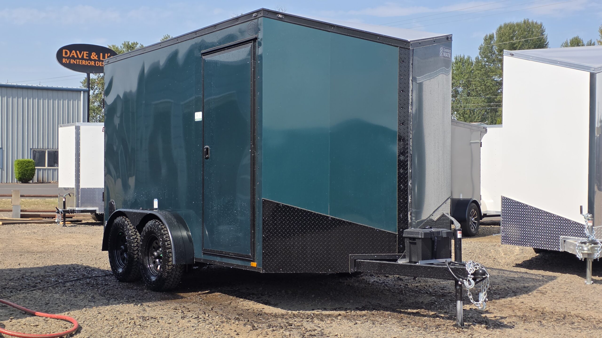 2026 Cargo Mate 7×12 Enclosed Cargo Trailer 54″ Tongue Extra Height Screwless Exterior Insulated 1-piece roof Apex Tires