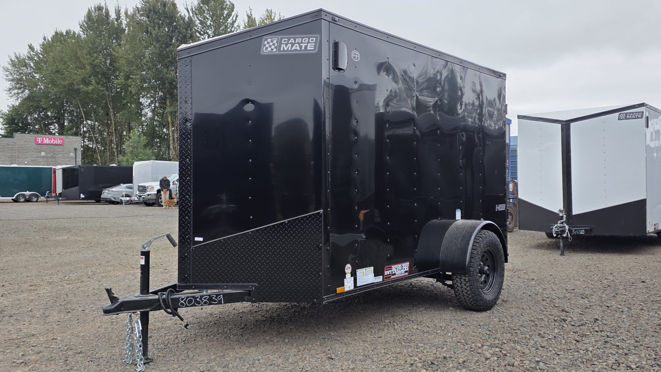 2026 Cargo Mate 5×10 Enclosed Cargo Tailer 12″ Extra Height Apex Tires Pure Black - Image 3