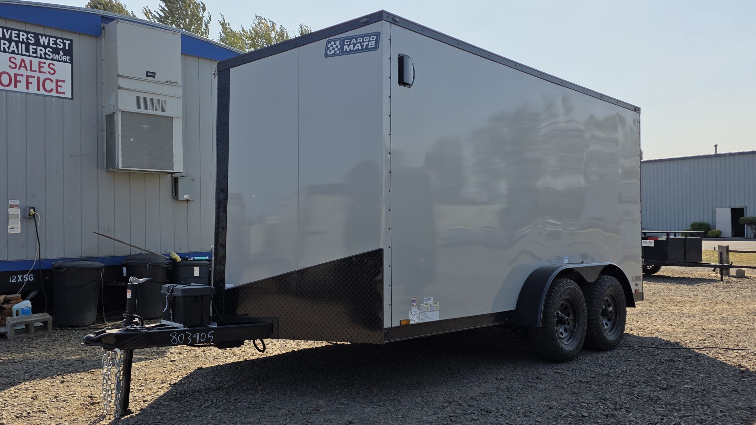 2025 Cargo Mate 7×14 Enclosed Cargo Trailer 54″ Tongue Extra Height Screwless Exterior Insulated 1-piece roof Apex Tires Roof Vent With Fan