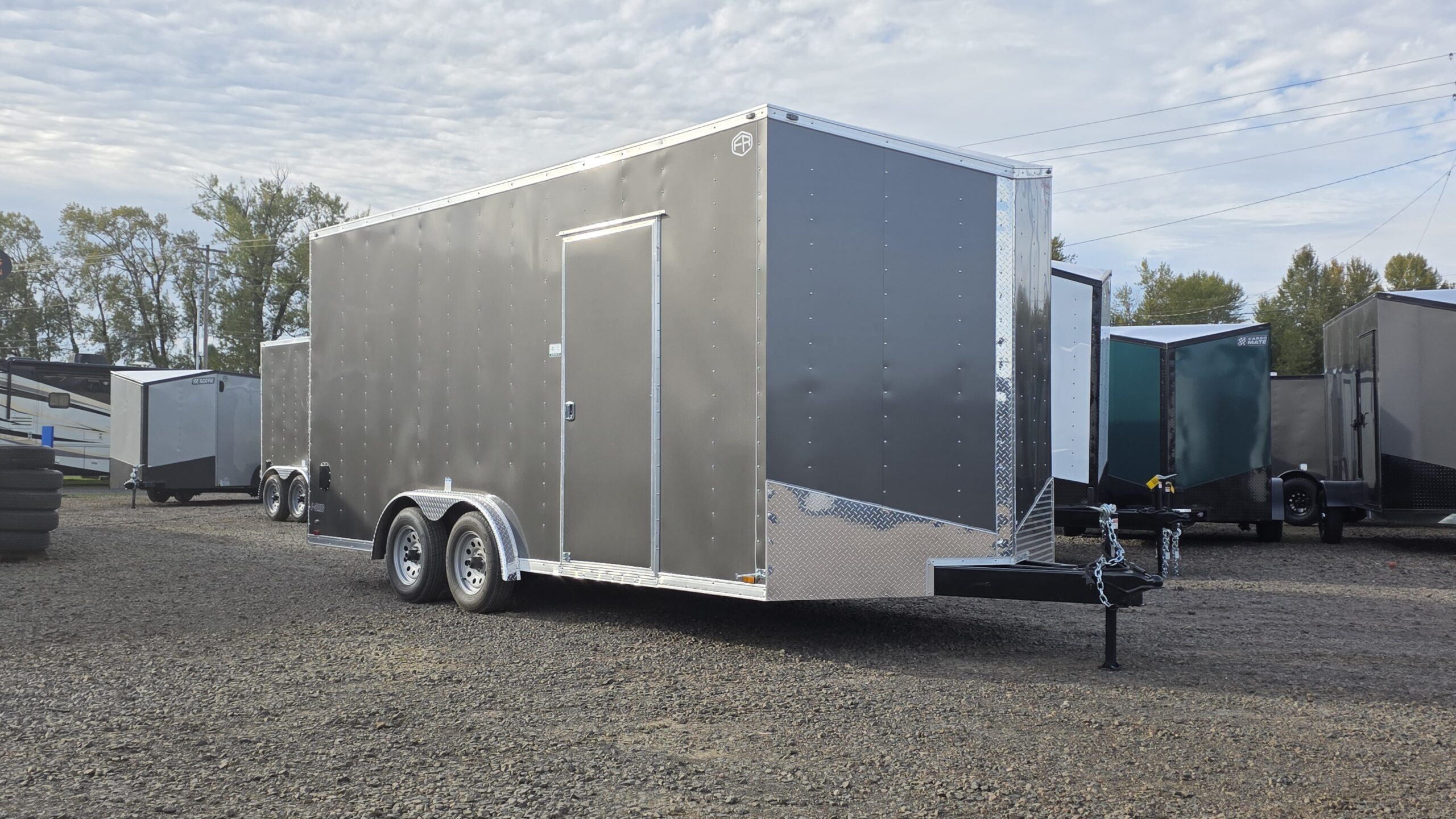 2026 Cargo Mate 8×18 12″ Extra Height Enclosed Cargo Trailer 7000GVW UTV Hauler 1-Piece Roof